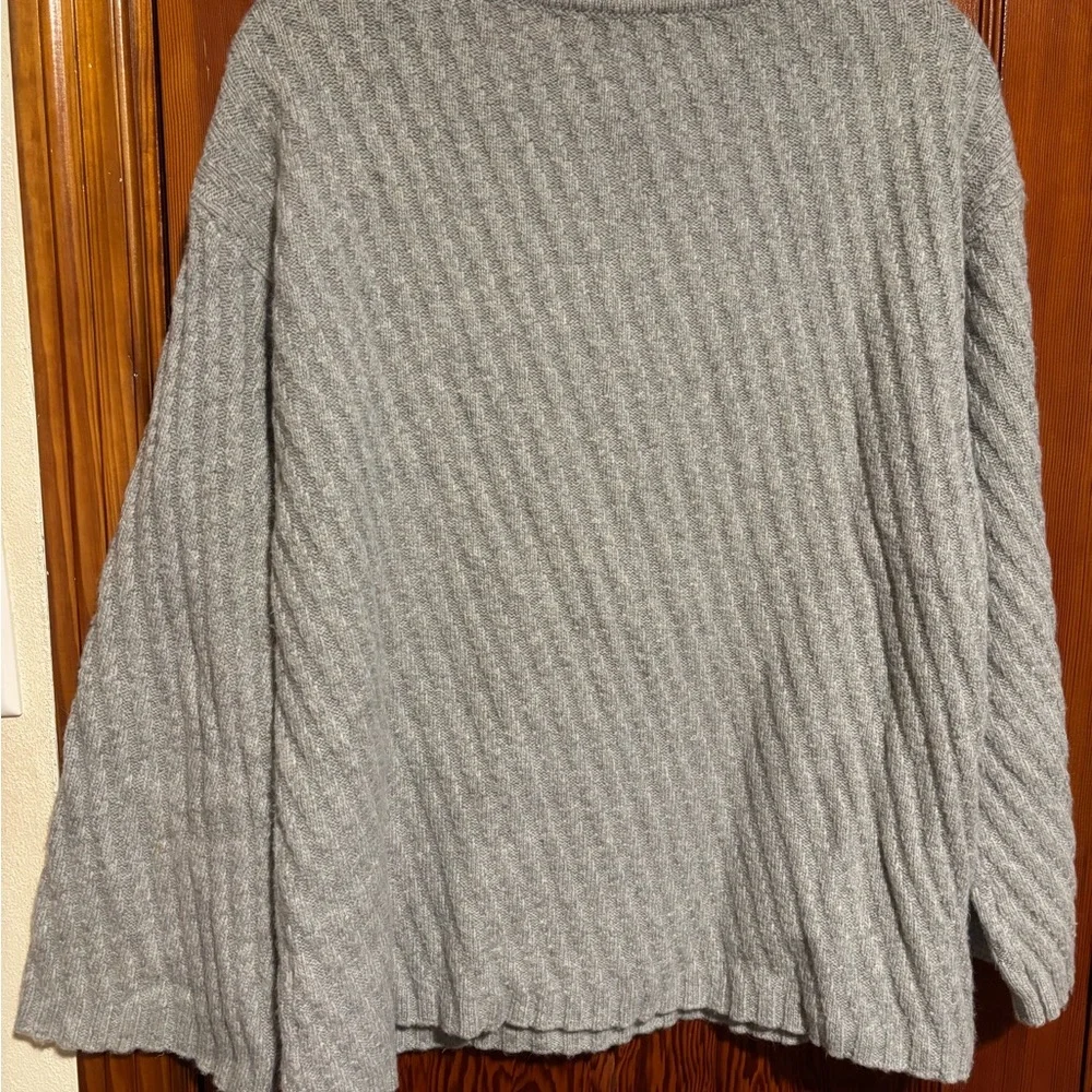 ANN TAYLOR Grey Alpaca Wool Knit Wide Sleeved Sweater Womens Size Medium - Picture 5 of 5